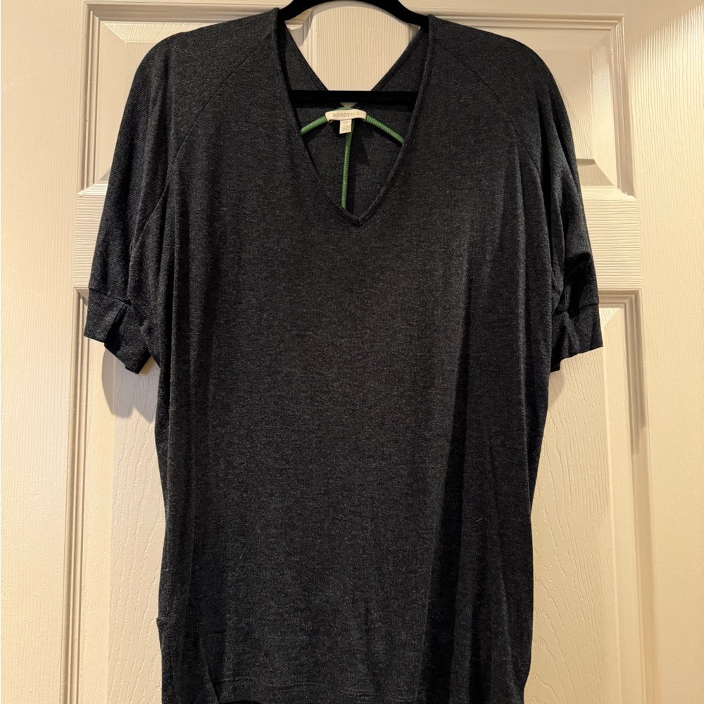 Bordeaux Charcoal V-Neck Sweater